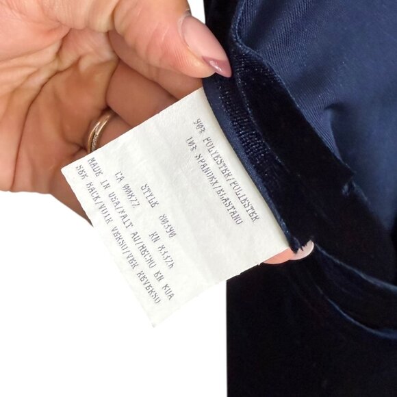 Vintage Velvet Maxi Dress‎ Navy Blue 10 Whimsygoth Vampire Gothic Dark Romantic - Picture 4 of 5